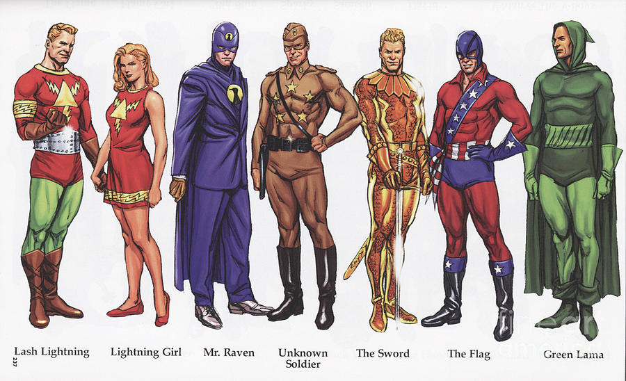 The Comic Super Hero League Painting