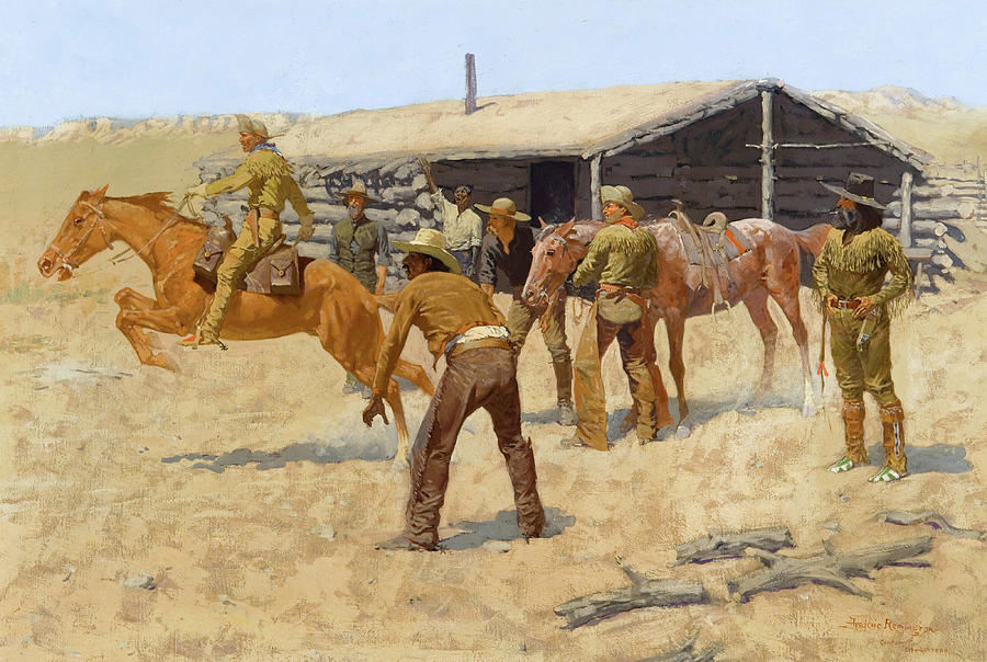 The Coming and Going of the Pony Express Painting by Frederic Remington -  Fine Art America