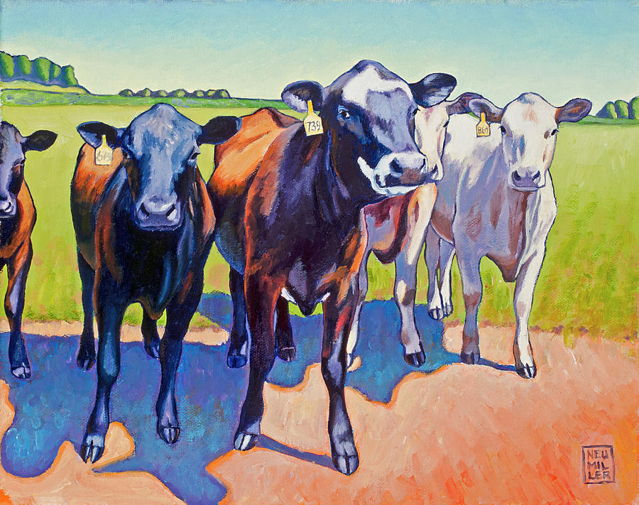 Cow Painting - The Committee by Stacey Neumiller