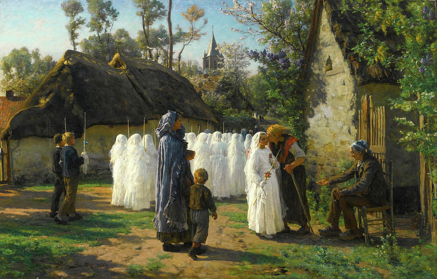 The Communicants Painting by Jules Breton