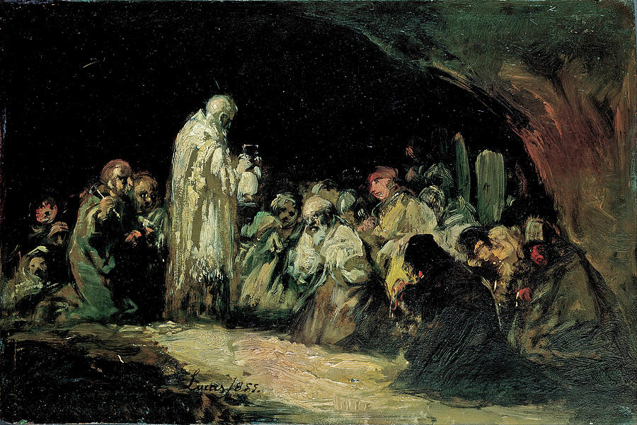 The Communion Painting by Eugenio Lucas Velazquez