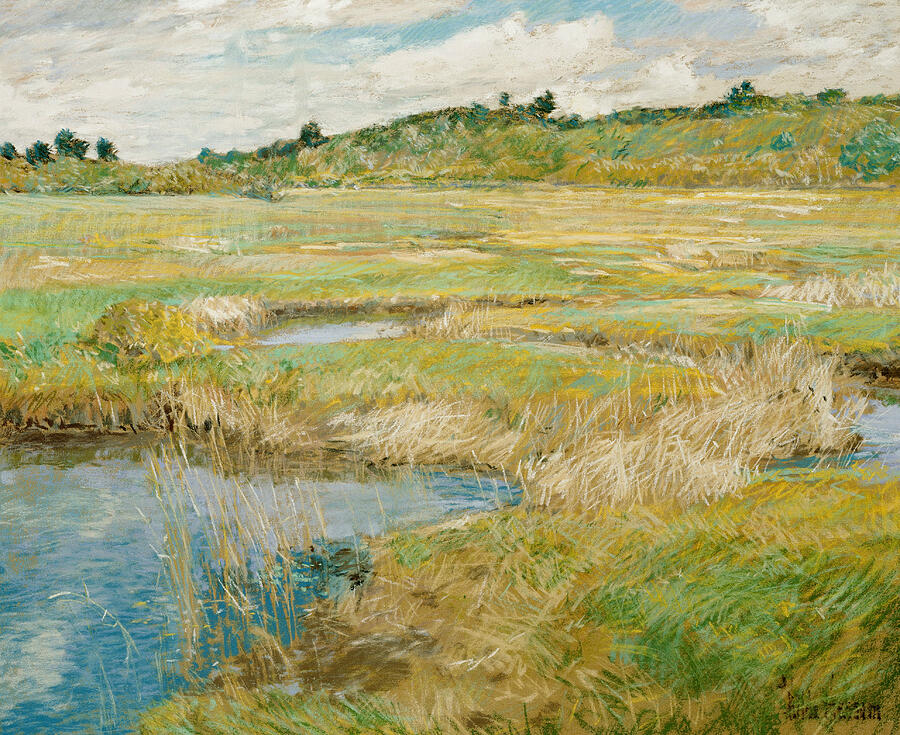 The Concord Meadow, from circa 1891 Painting by Childe Hassam