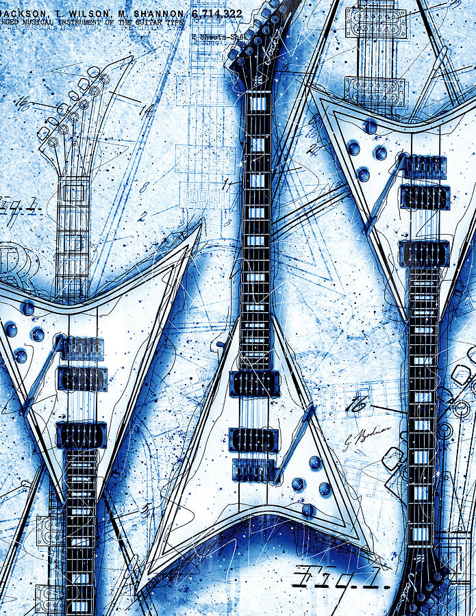 Guitar Digital Art - The Concorde Blueprint by Gary Bodnar