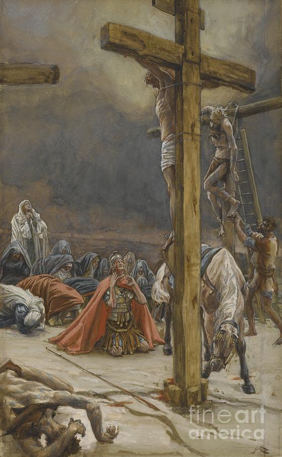 Tissot Painting - The Confession of Saint Longinus by Tissot