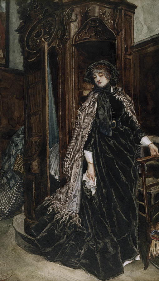 The Confessional Painting by James Tissot