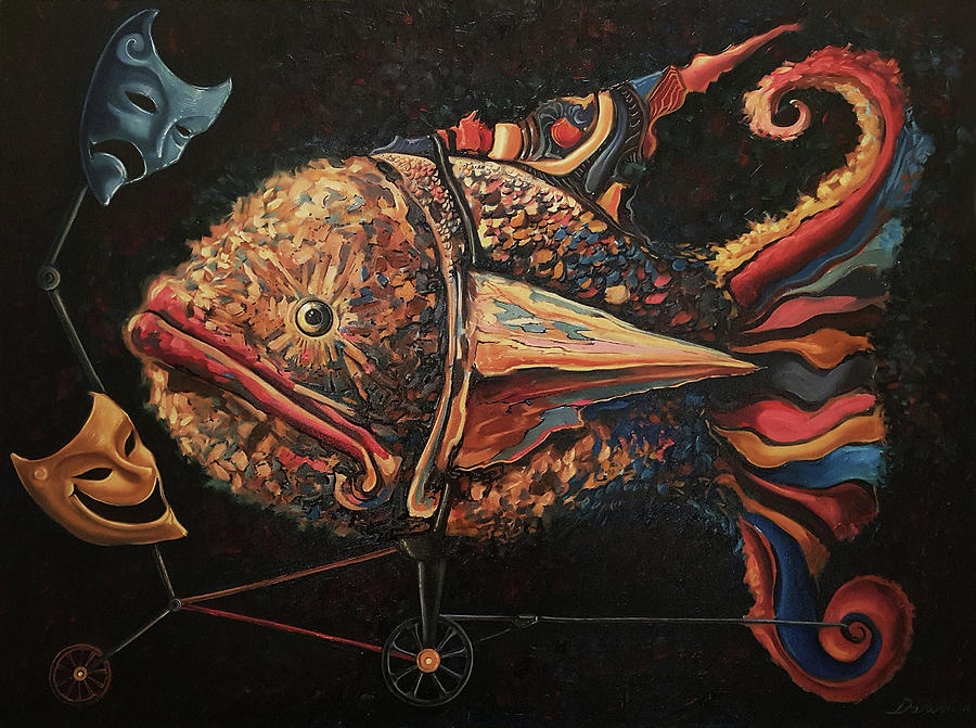 Surrealism Painting - The conquerors intrigue by Darwin Leon Surrealism Painting - The conquerors intrigue by Darwin Leon