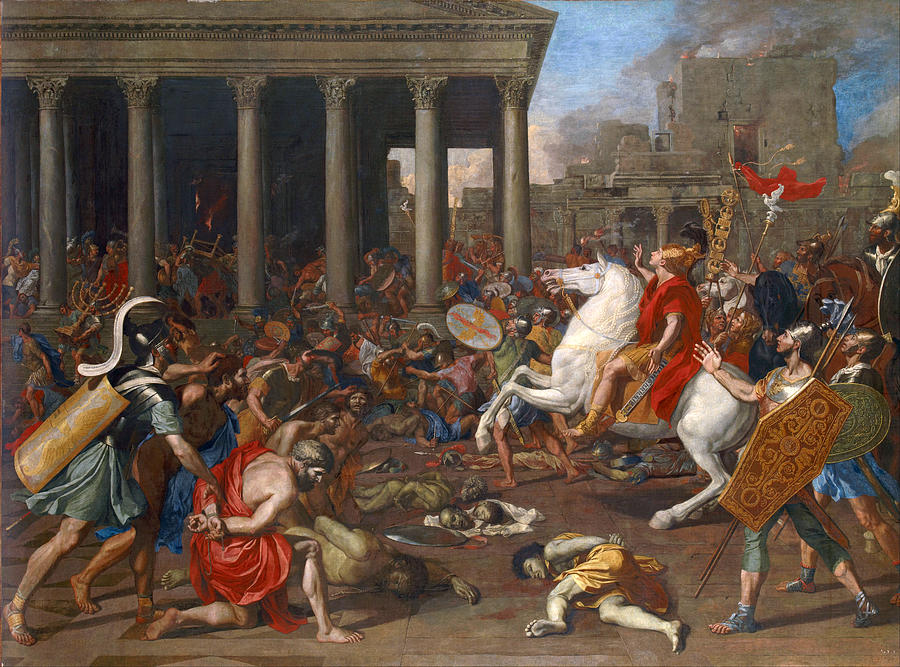 Nicolas Poussin Painting - The Conquest of Jerusalem by Emperor Titus by Nicolas Poussin