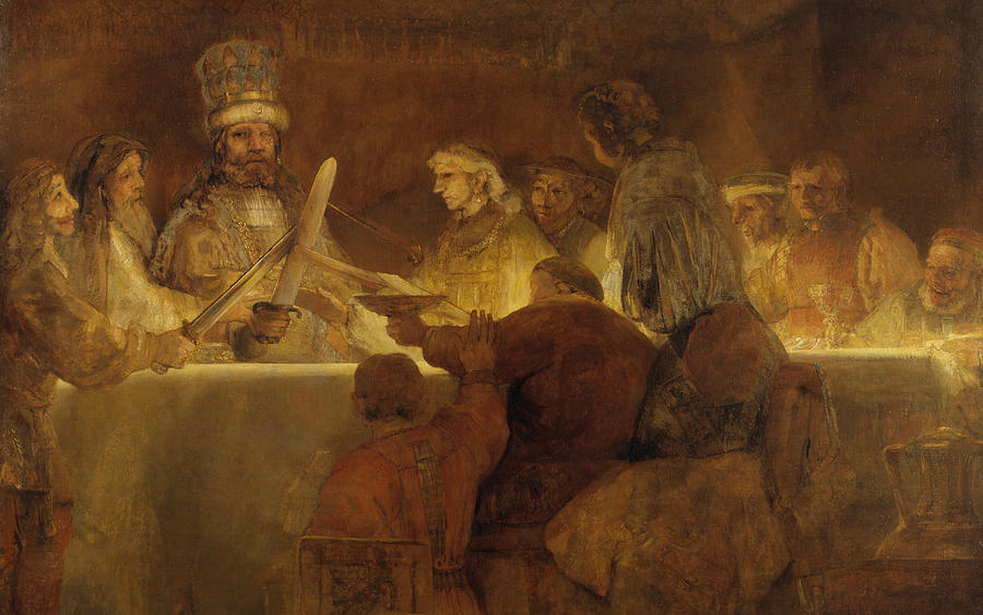 Rembrandt Painting - The Conspiracy of the Batavians under Claudius Civilis by Rembrandt