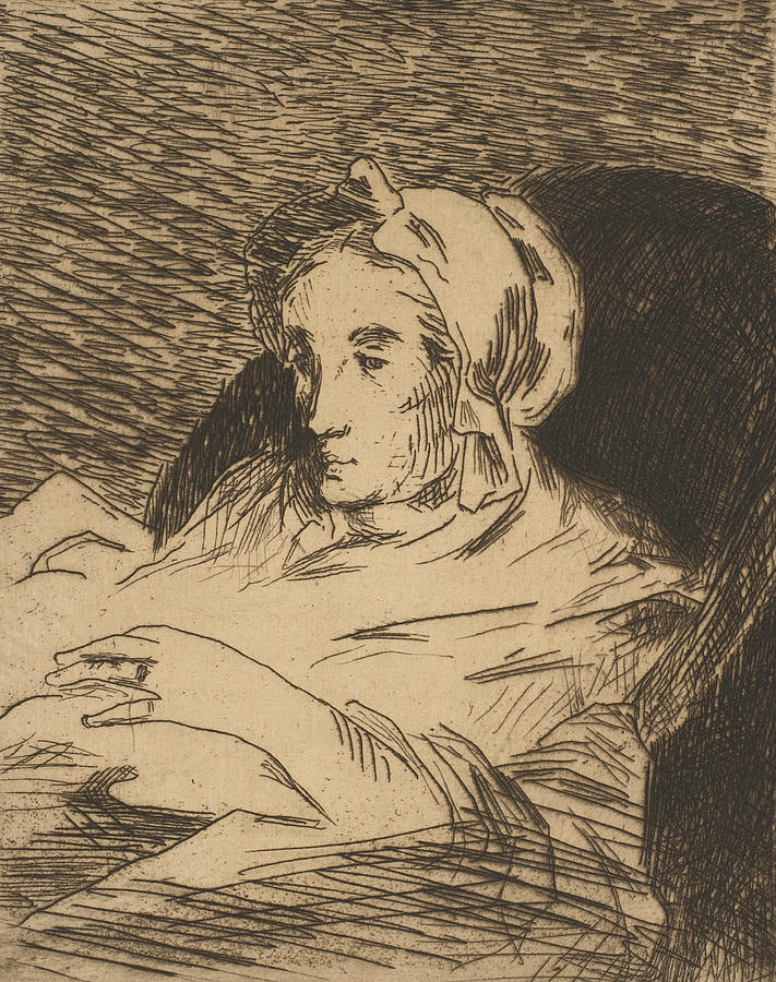 The Convalescent  Relief by Edouard Manet
