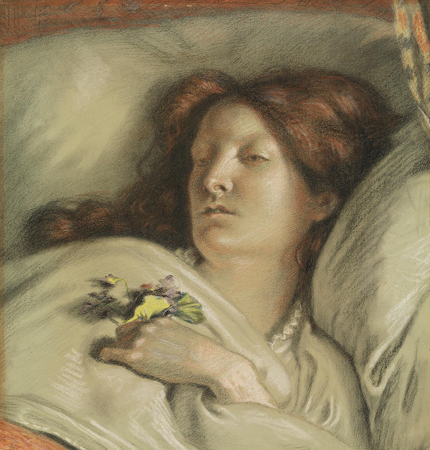 The Convalescent Pastel by Ford Madox Brown