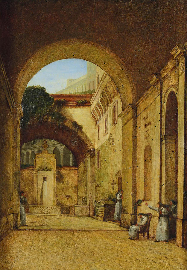 the convent of the Sisters of Interior Painting by Vincenzo Chialli ...