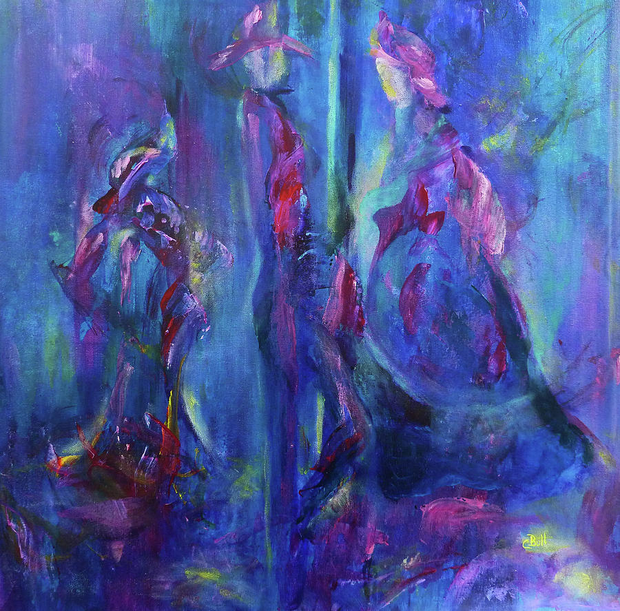 Figures Painting - The Conversation by Claire Bull