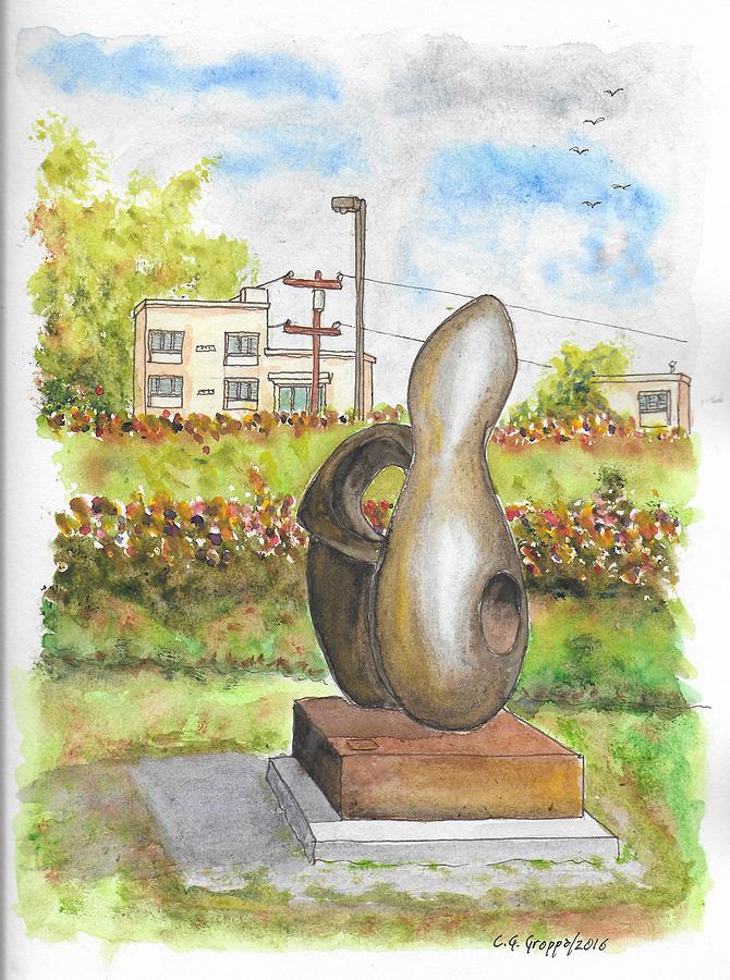 The Conversation, sculpture by Alex McCrae in Roxbury Park, Beverly Hills, California Painting by Carlos G Groppa