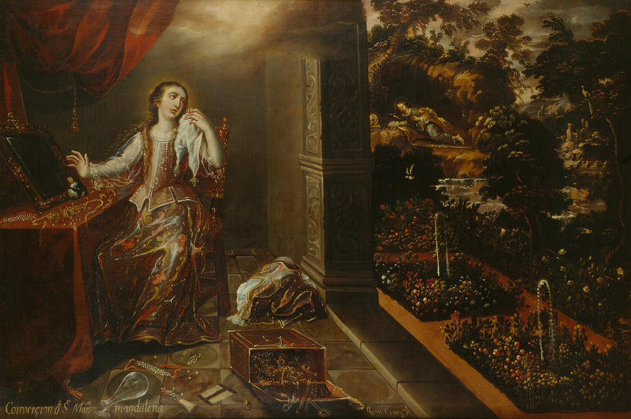 The Conversion of Saint Mary Magdalene Painting by Juan Correa