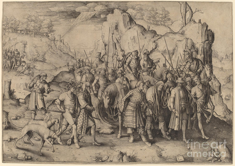 The Conversion Of Saint Paul Drawing by Lucas Van Leyden