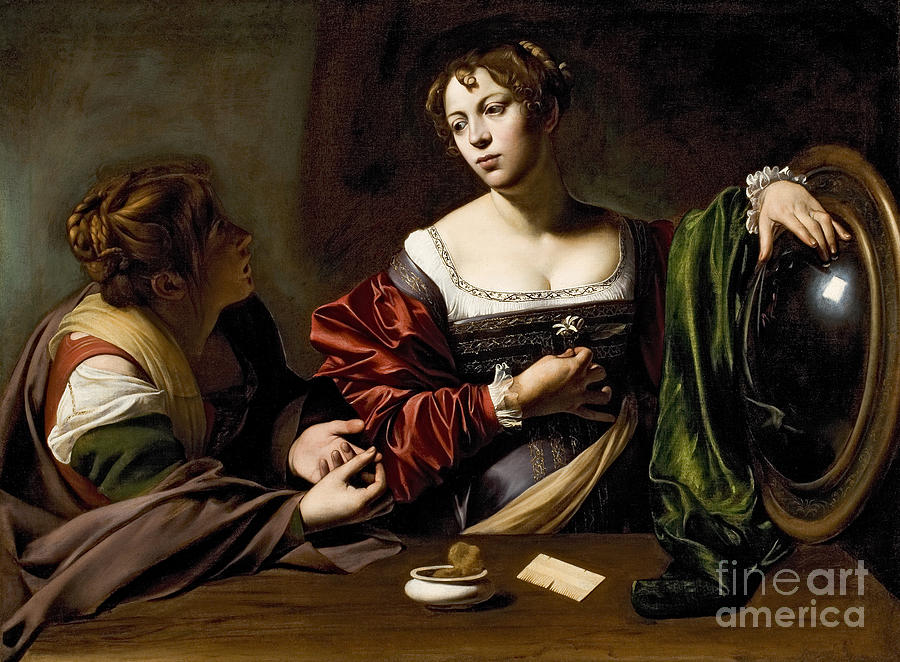 The Conversion of the Magdalene Painting by Michelangelo Merisi da Caravaggio