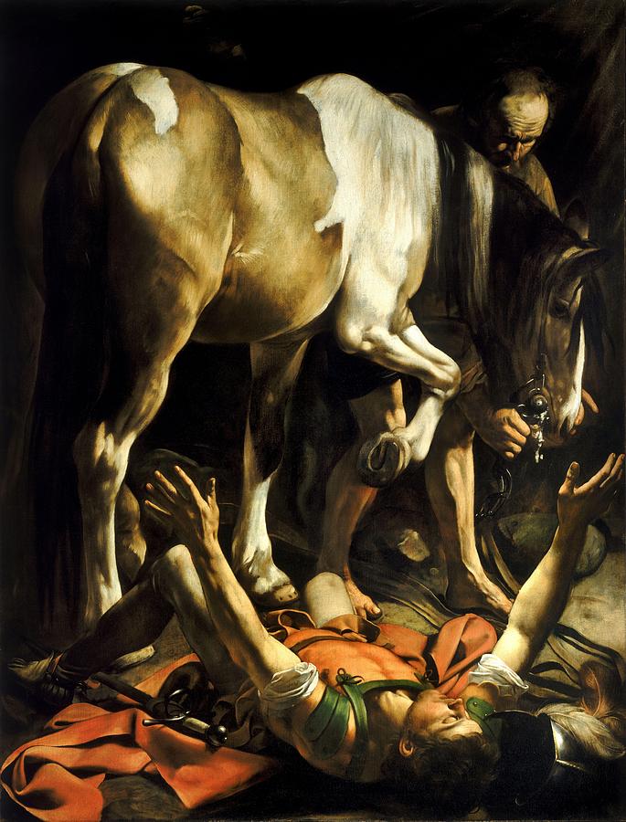 Caravaggio Painting - The Conversion on the Way to Damascus by Caravaggio