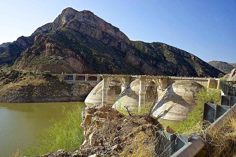 The Coolidge Dam at Lake San Carlos Arizona Photograph by Barbara Zahno