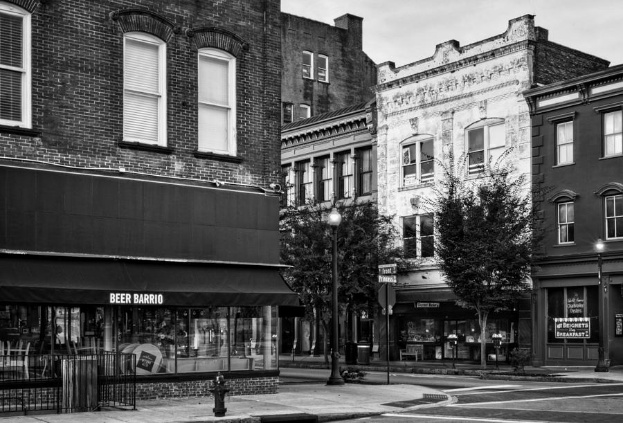 The Corner Of Front And Princess in Black and White Photograph by Greg and Chrystal Mimbs