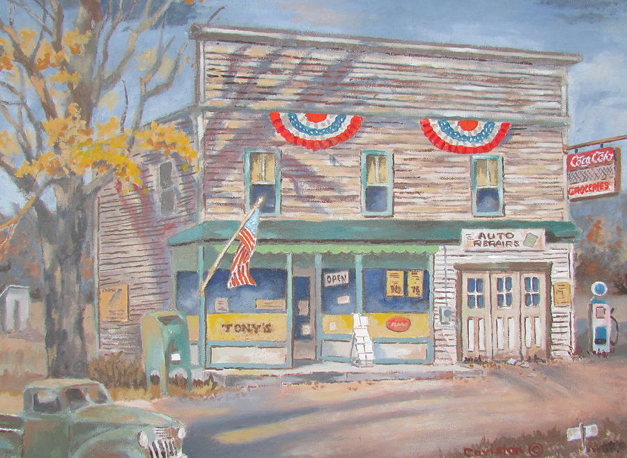 The Corner Store Painting by Tony Caviston