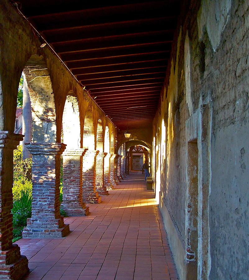 The Corridor by the Serra Chapel San Juan Capistrano Mission California Photograph by Karon Melillo DeVega