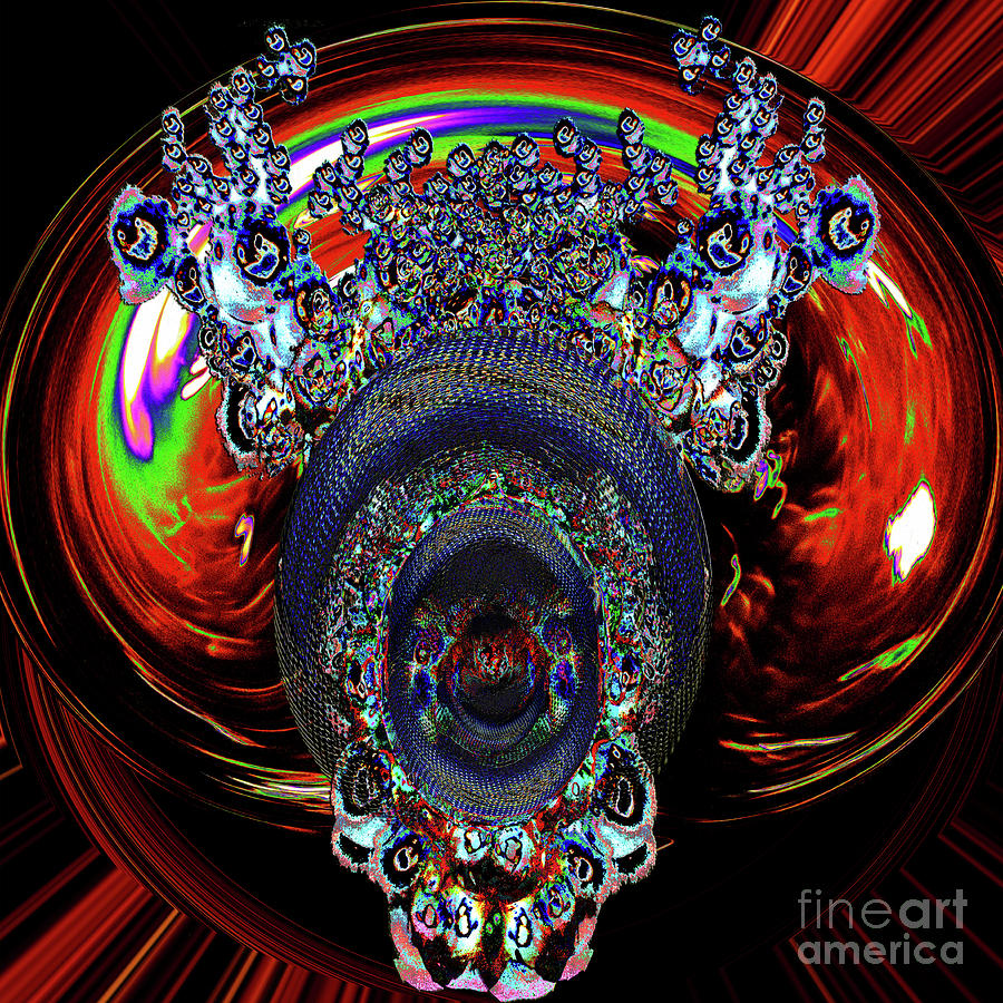 Abstract Digital Art - The Cosmic Wheel by Pete Moyes