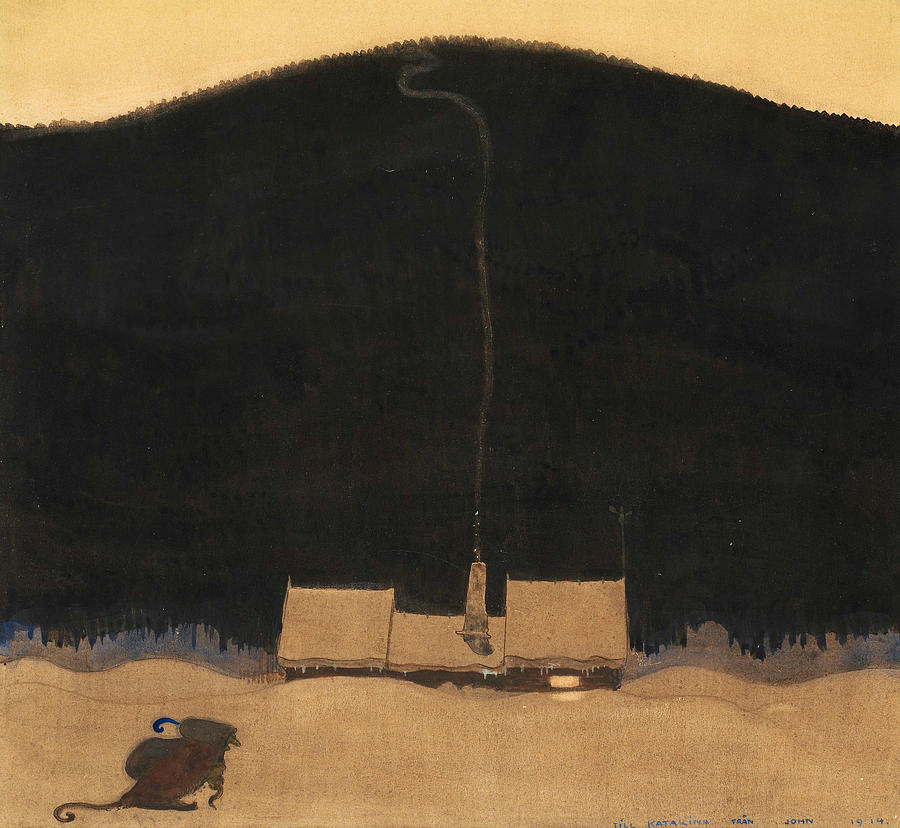 The Cottage at the Foot of the Mountain Painting by John Bauer
