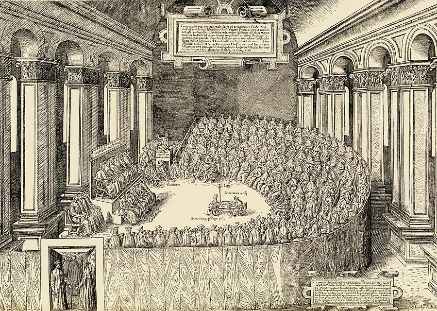 The Council Of Trent, 1563. The Drawing by Vintage Design Pics Fine