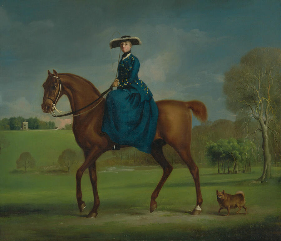 The Countess of Coningsby in the Costume of the Charlton Hunt, from circa 1760 Painting by George Stubbs