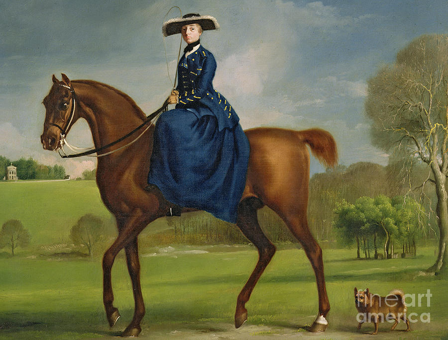 Portrait Painting - The Countess of Coningsby in the Costume of the Charlton Hunt by George Stubbs