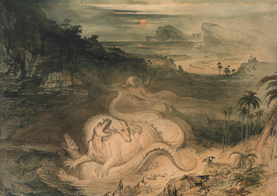 The Country of the Iguanodon Painting by John Martin
