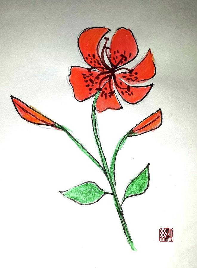 The Courage of Tiger Lily Painting by Margaret Welsh Willowsilk