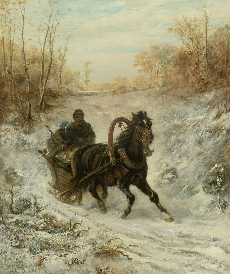 The Courier Painting by Adolf Schreyer - Pixels