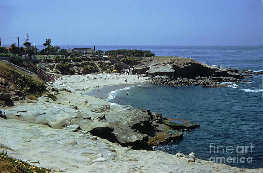Beach Photograph - The Cove at La Jolla circa 1950 by Monterey County Historical Society
