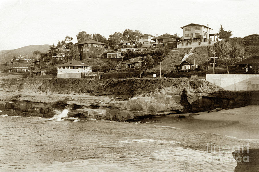Summer Photograph - The Cove La Jolla, California circa 1910 by Monterey County Historical Society
