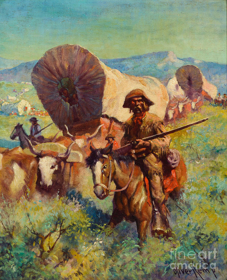The Covered Wagon Painting by MotionAge Designs