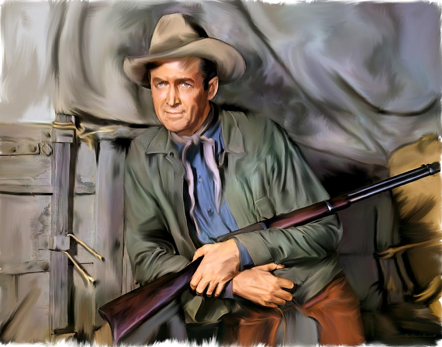 James Stewart The Cowboy  Painting by Iconic Images Art Gallery David Pucciarelli