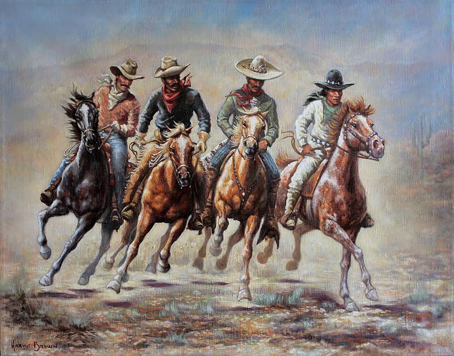 The Cowboys Painting by Harvie Brown