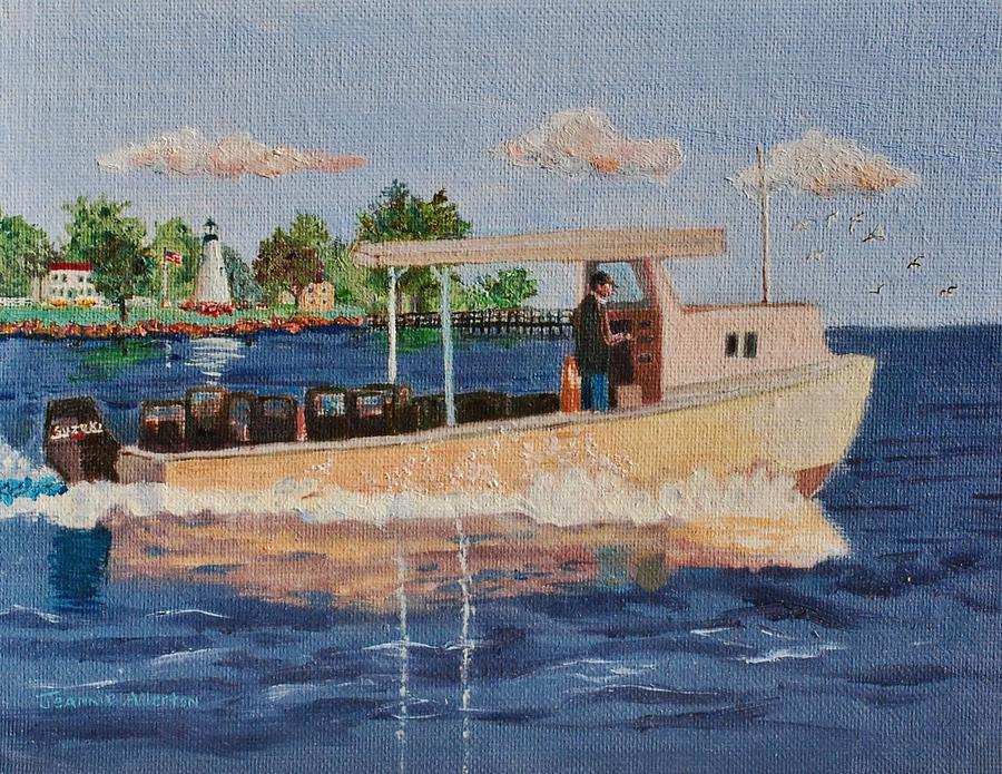 The Crab Fisherman Leaving Havre de Grace Painting by Jeannie Allerton