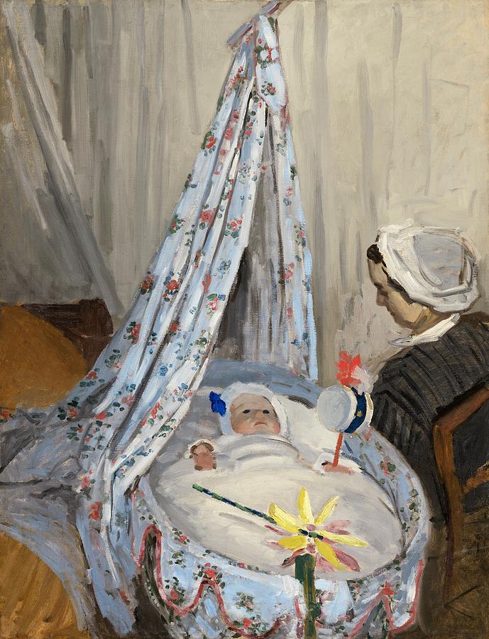 Claude Monet Painting - The Cradle - Camille with the Artists Son Jean by Mountain Dreams