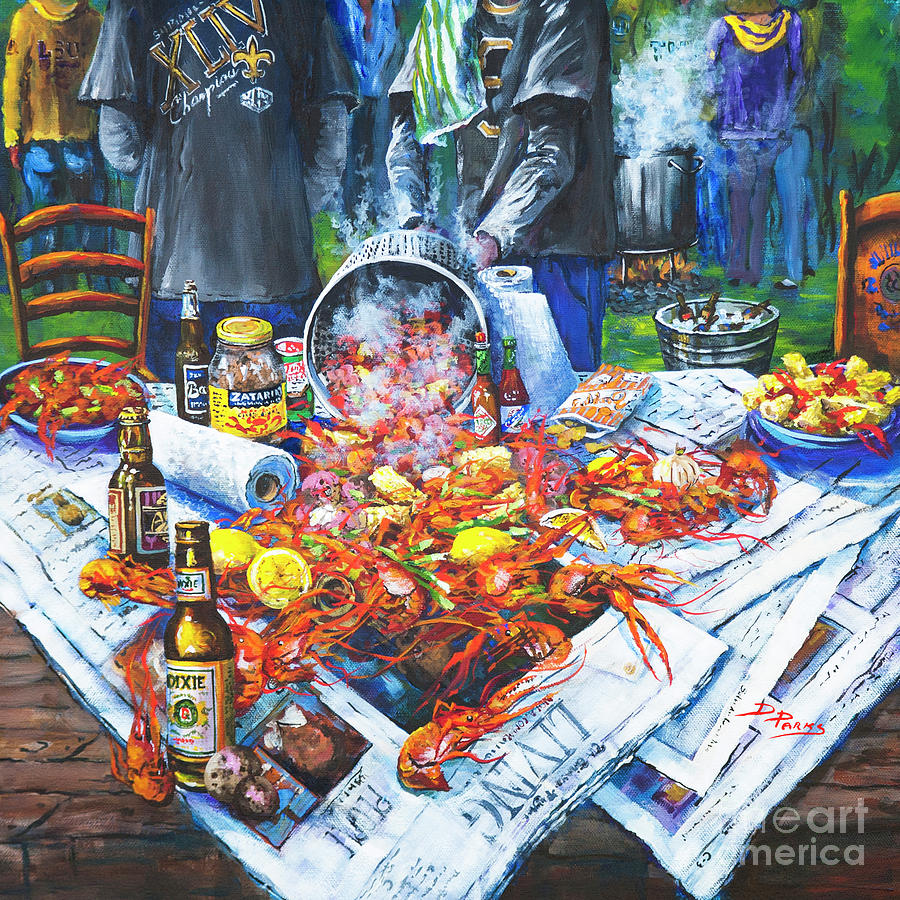 New Orleans Food Painting - The Crawfish Boil by Dianne Parks