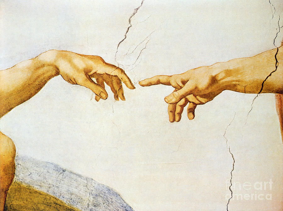 The Creation of Adam Painting by Michelangelo Buonarroti