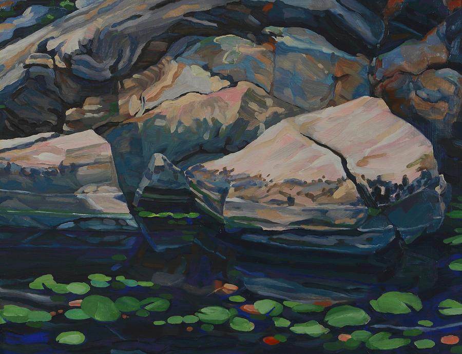 The Creek ROCKS Painting by Phil Chadwick