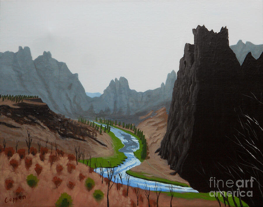 The Crooked River at Smith Rock Painting by Robert Coppen