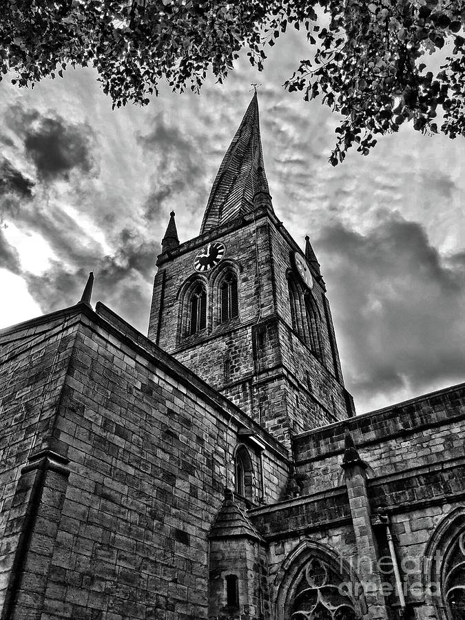 Landscape Photograph - The Crooked Spire, Chesterfield, Derbyshire, England by Esoterica Art Agency