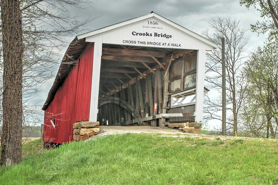Covered Bridge Photograph - The Crooks Covered Bridge by Harold Rau