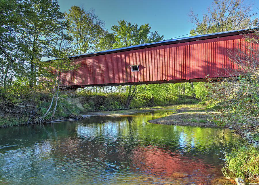 The Crooks Covered Bridge - Sideview Photograph by Harold Rau