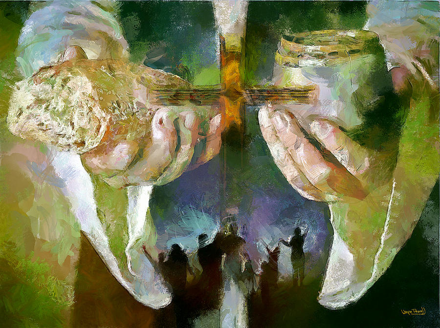 Jesus Christ Painting - The Cross and The Feast by Wayne Pascall