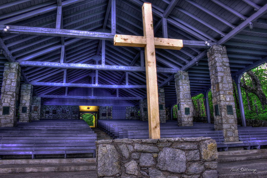 Mountain Photograph - Greenville SC The Cross Pretty Place Chapel YMCA Camp Greenville Architectural Art by Reid Callaway