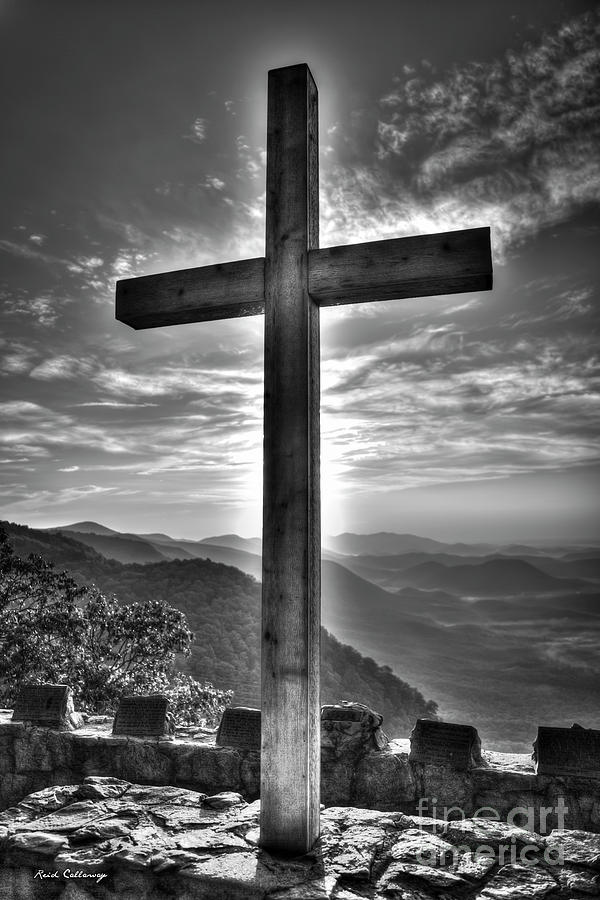 The Cross The Choice B W Pretty Place Chapel Greenville South Carolina Art Photograph by Reid Callaway